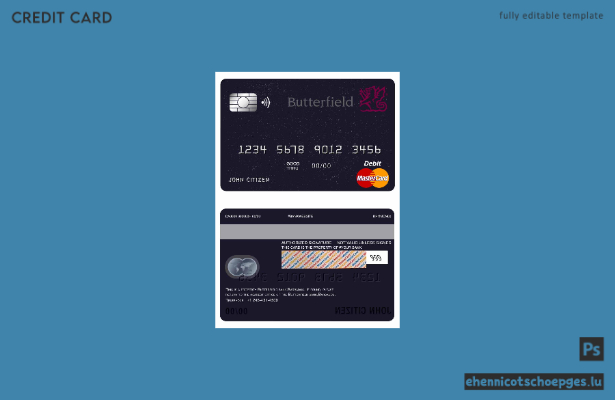 Beispielvorschau der Barbados Butterfield Bank Mastercard Debitkarte